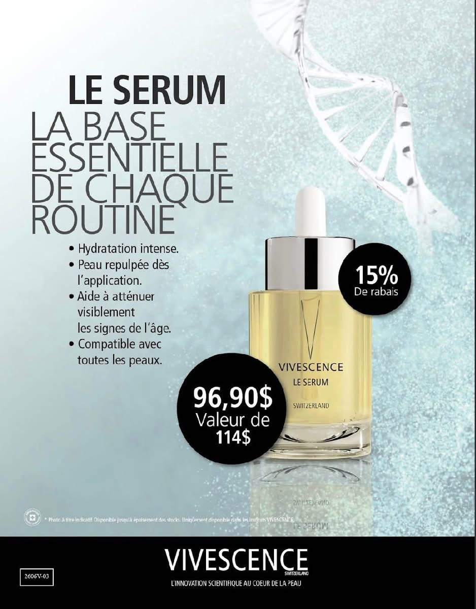 LE SÉRUM Vivescence – Sérum Triple Acide Hyaluronique Hydratant & Repulpant