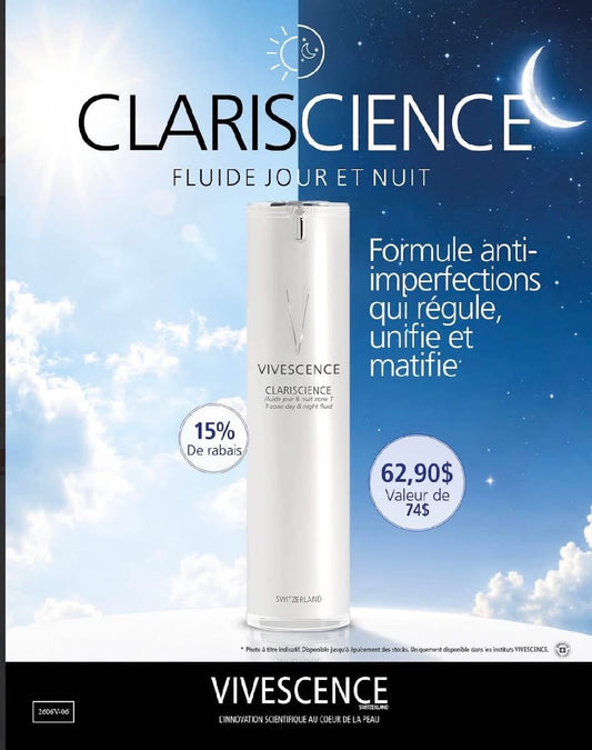 CLARISCIENCE Fluide Jour & Nuit Zone-T – Soin Matifiant Anti-Imperfections